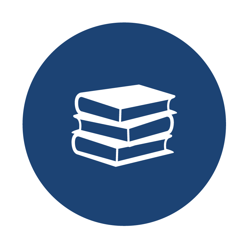 An icon showing a pile of books