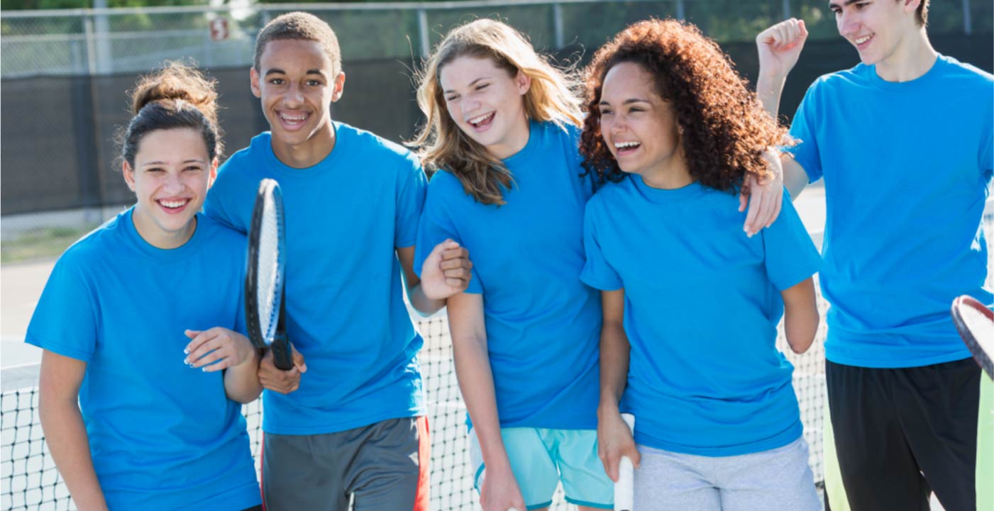 playing tennis
