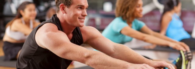 Fitness class stretching