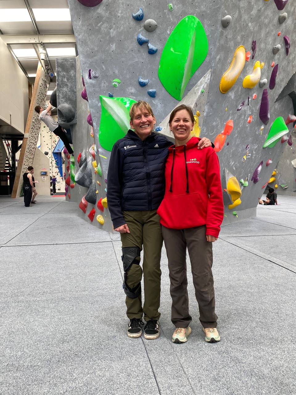 Climbing coach Nastasiya Uvarova with UK Coaching's Marianne Davies