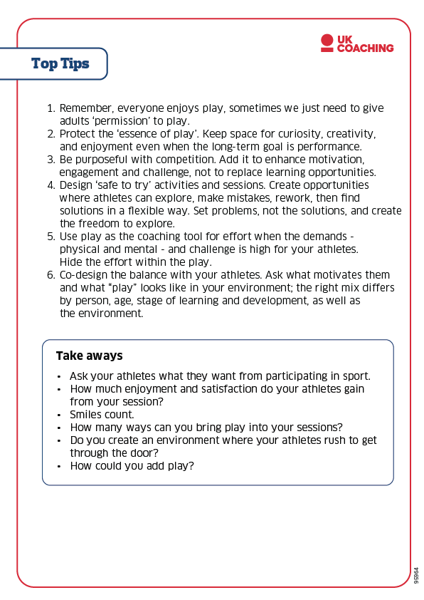A document showing top tips and takeaways for this resource. Click the button below to download it as a file.